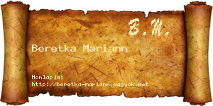 Beretka Mariann névjegykártya
