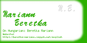 mariann beretka business card